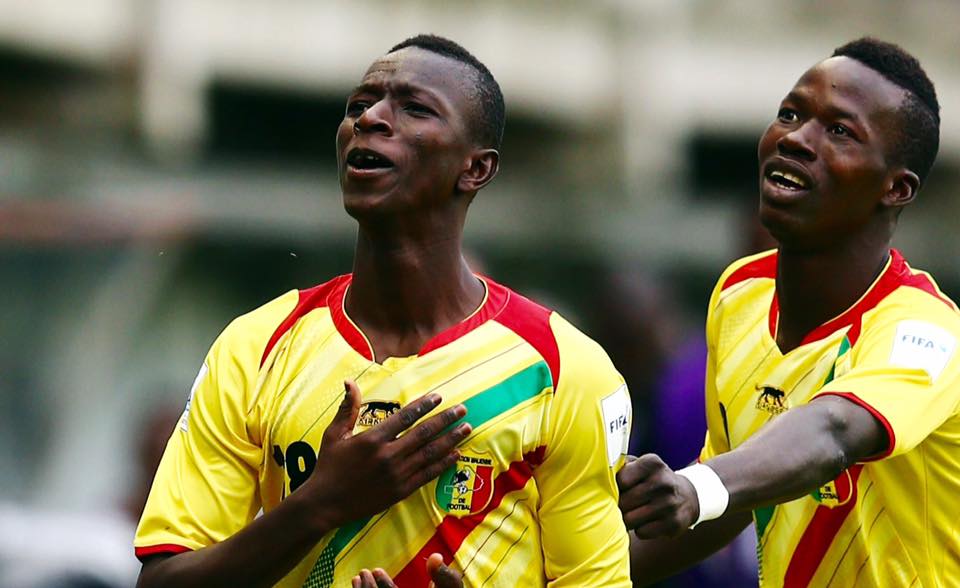Amadou Haidara lors du match Mali-Honduras (3-0)-Haidara Coupe du monde U17 en 2015. avec Aly Mallé